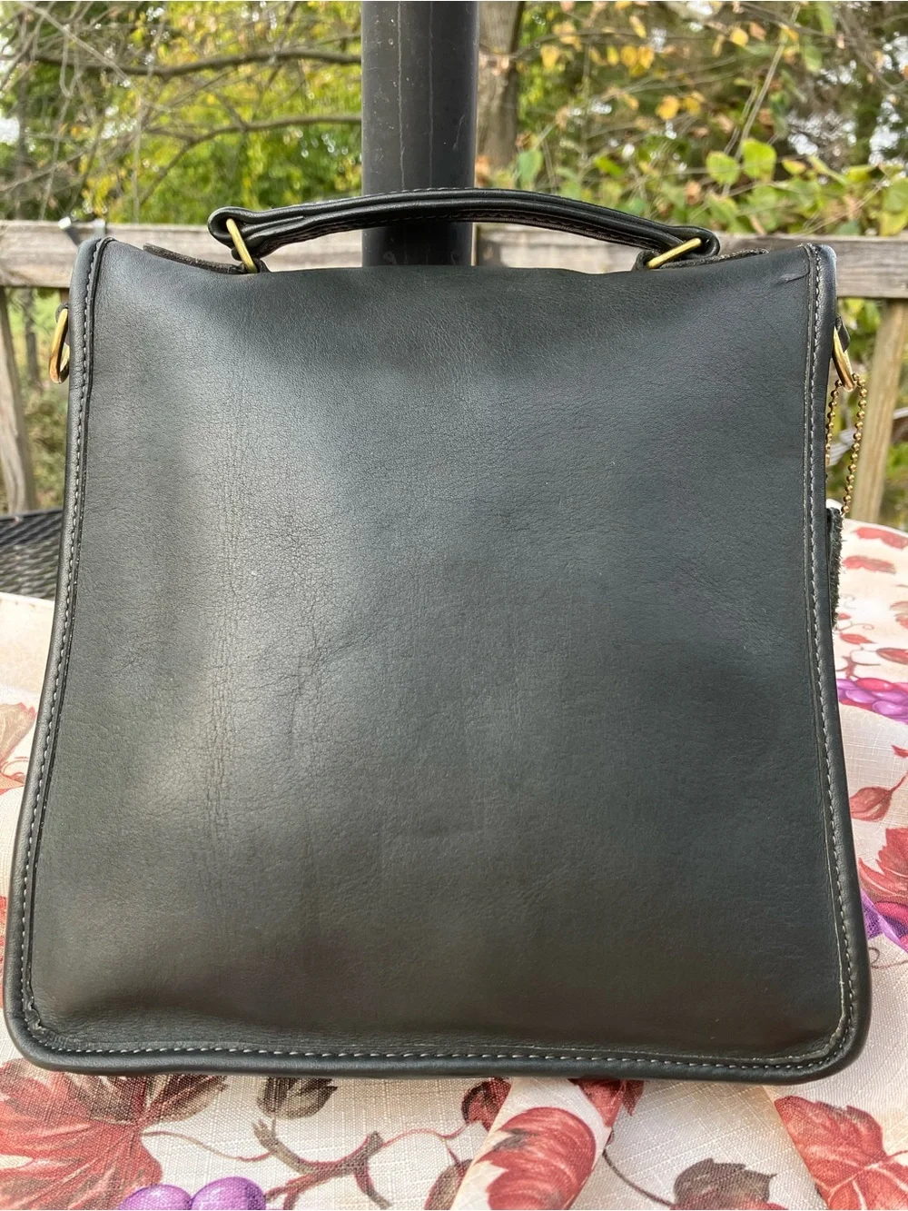 Vintage Coach  5130 RARE Green Station Bag Shoulder Pouch Large